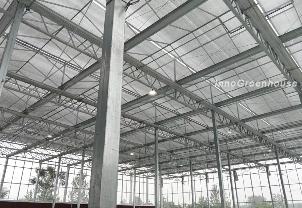 Steel structure diagram of the glass greenhouse