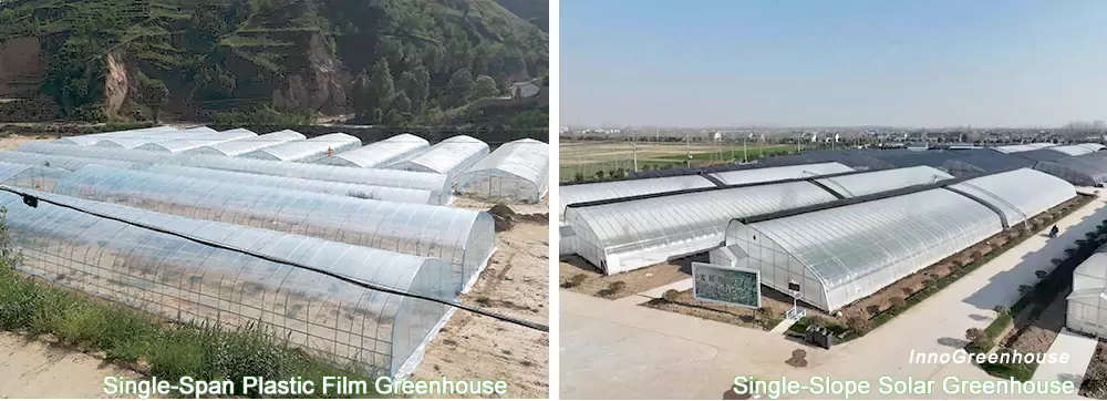 我们建设的各种不同结构的塑料薄膜温室1