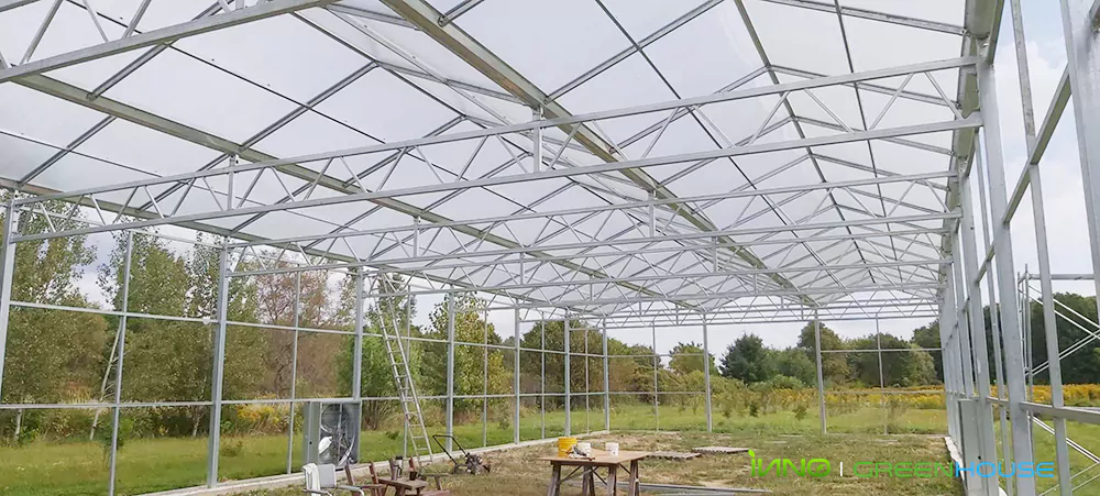 The greenhouse looks very beautiful.