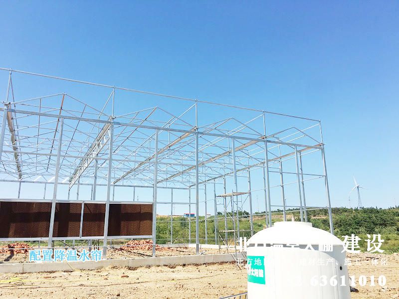 新型生态休闲温室建设现场