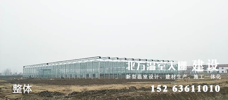 连栋玻璃温室大棚施工完成